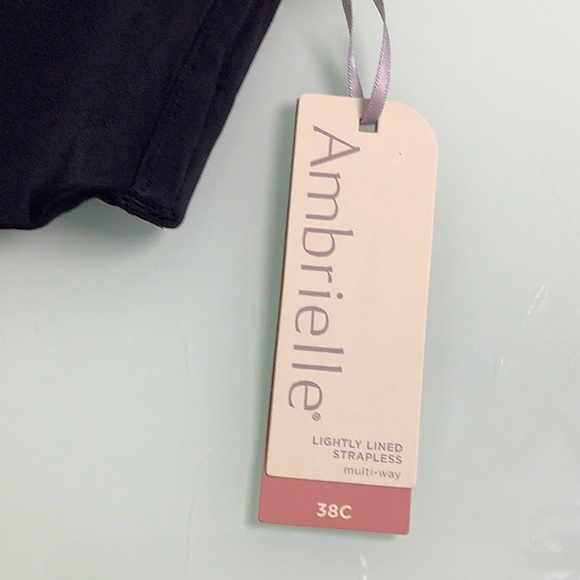 Ambrielle lightly lined Multi way push up wired strapless black bra SZ 38C NWT - Picture 7 of 14